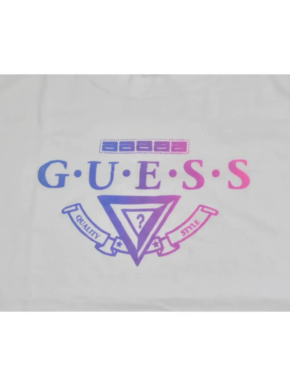 Vintage Guess 90s White Pink Purple Shirt Size X-Large - Picture 2 of 2